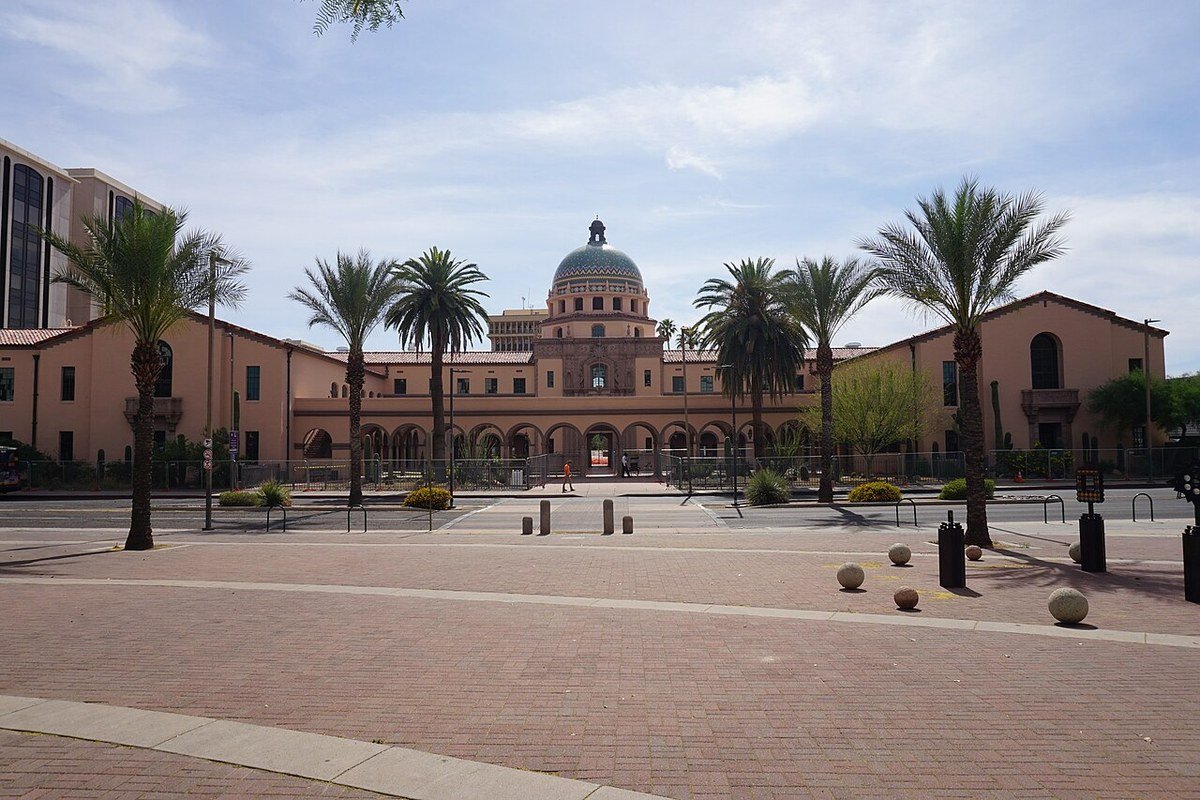 The domed historic Pima County Courthouse in downtown Tucson, Arizona