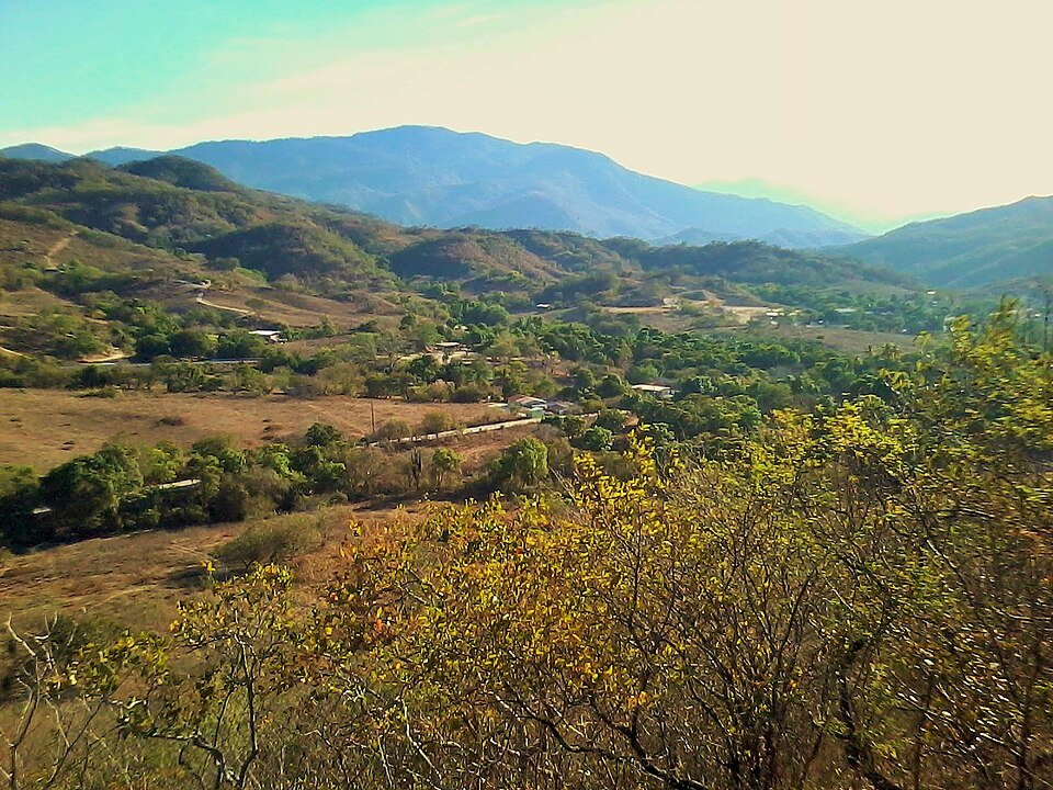 Elevated view over Plan de Lima and the surrounding hills in Guerrero.