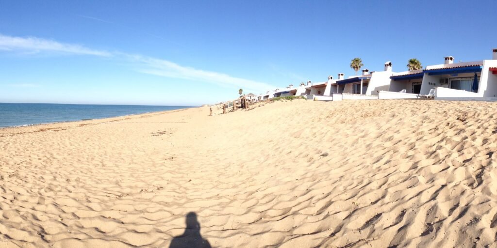 Beachfront condominiums at Las Conchas, Puerto Peñasco, in early-morning sun